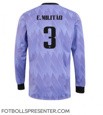 Real Madrid Eder Militao #3 Borta Matchtröja 2022-23 Långärmad